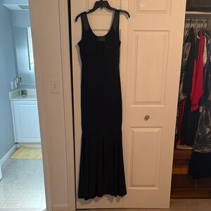 Cachet Black Beaded-Strap Maxi Dress
